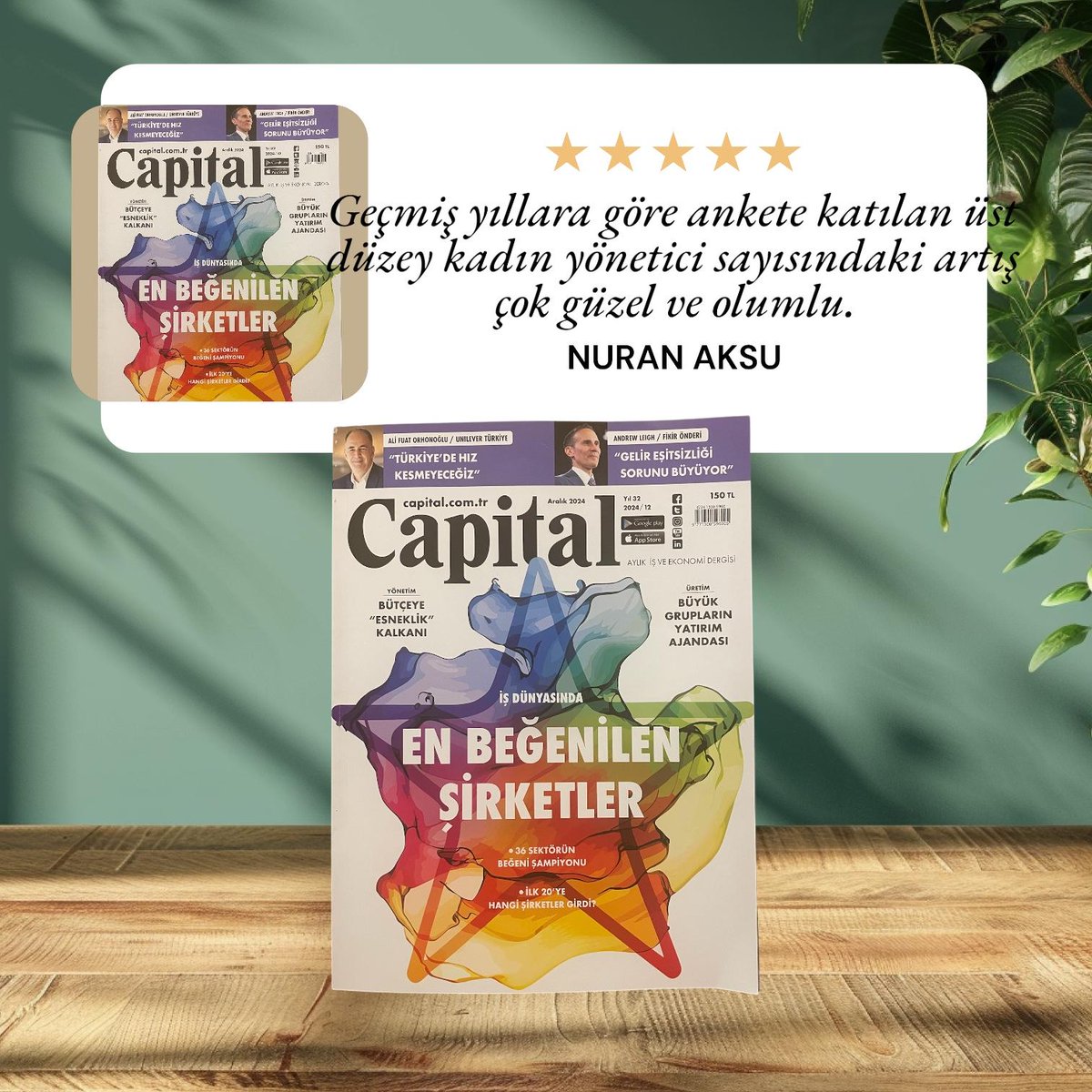 Capital Dergisi adına gerçekleştirdiğimiz İş Dünyasının En Beğendiği Şirketler Araştırması sonuçları ve Şirket Başkanımız <a href="/N_AKSU/">NURAN AKSU</a> Nuran Aksu'nun görüşleri Capital Dergisi Aralık sayısında! <a href="/CapitalDergisi/">Capital</a> #enbeğenilenler #araştırma