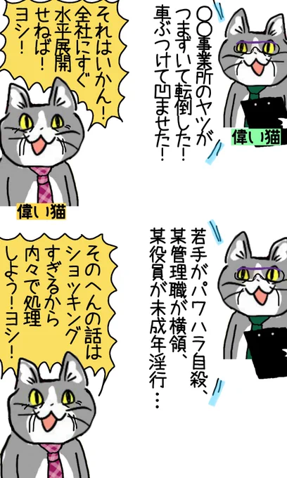 本当にヤバい話ほど水平展開されないバグ #現場猫 