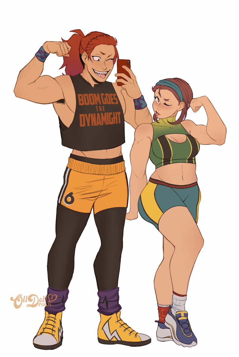 olldolldraws's tweet image. workout besties 💪