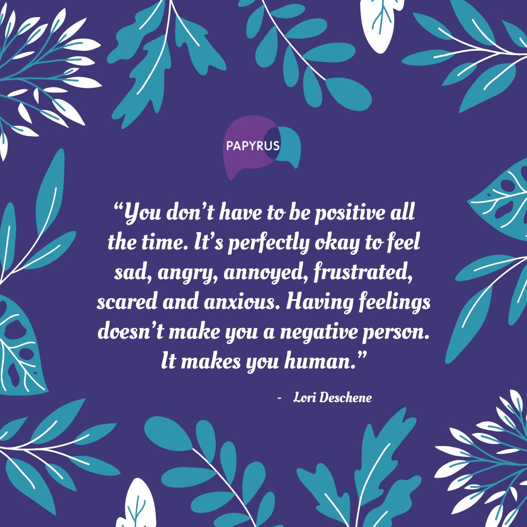 PAPYRUS (@papyrus_charity) on Twitter photo Remember: it's okay to not be okay.
You're not alone. Call 0800 068 4141, text 88247 or email pat@papyrus-uk.org - we're open 24 hours a day, 365 days a year.💜 Remember: it's okay to not be okay.
You're not alone. Call 0800 068 4141, text 88247 or email pat@papyrus-uk.org - we're open 24 hours a day, 365 days a year.💜