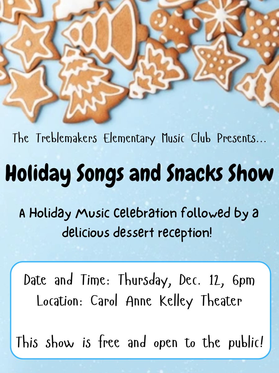 The Elementary Music Department at Ivy Hawn has a bunch of great holiday shows happening this week! Be sure to catch one or all of them! #ivyhawn <a href="/IvyHawnSuhr/">Ivy Hawn Principal</a> <a href="/PrycelessAP/">Alicia Pryce</a>