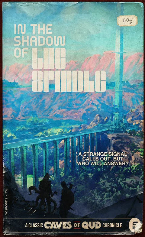 ptychomancer's tweet image. Did you see these art prints of Caves of Qud vistas stylized as pulp scifi novel jackets? 😍