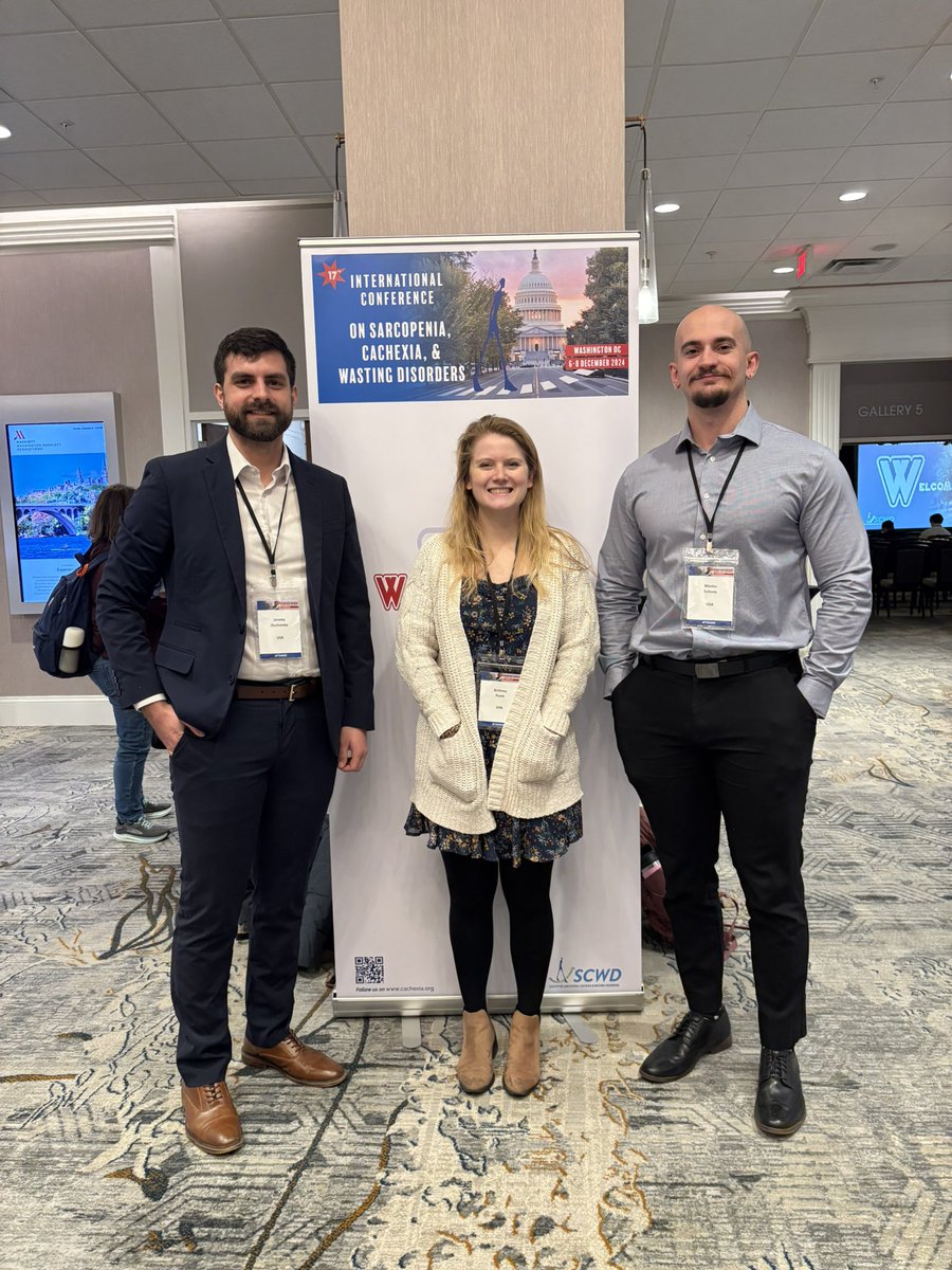 andyjudge24's tweet photo. So proud of all the lab for their hard work, some of which they shared at #SCWDConference. Dr. Ducharme even brought home the Young Investigator Award 🙌🏼 Congrats @JDucharme_PhD https://t.co/nZknVjN5hZ