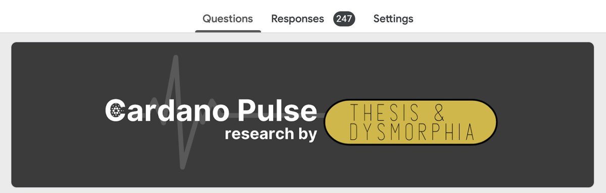 Let's do this Cardano!

10 more days left to fill out this survey 🤓

247 of you - thank you!

Let's keep pushing!

Survey link:
forms.gle/3N2jqh1Dax4uqJ…