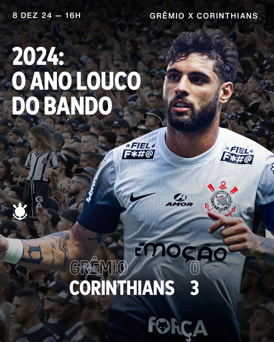Corinthians's tweet photo. VITÓRIAAAAAAAAAA DO TIMÃO!  ⚫⚪

O futebol que o Corinthians jogou hoje de CINEMA! 

Grêmio 0 🆚 3 Corinthians

⚽ Yuri Alberto
⚽ Charles
⚽ Memphis

#VaiCorinthians https://t.co/dwFERYFIKO