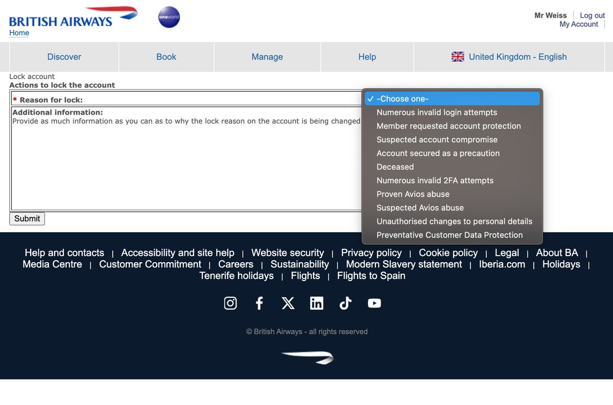 MiamiWeiss's tweet photo. Is it just me of is @British_Airways exposing their admin console to external users?https://t.co/lbdUq4ThhQ https://t.co/ir2gpkY34n