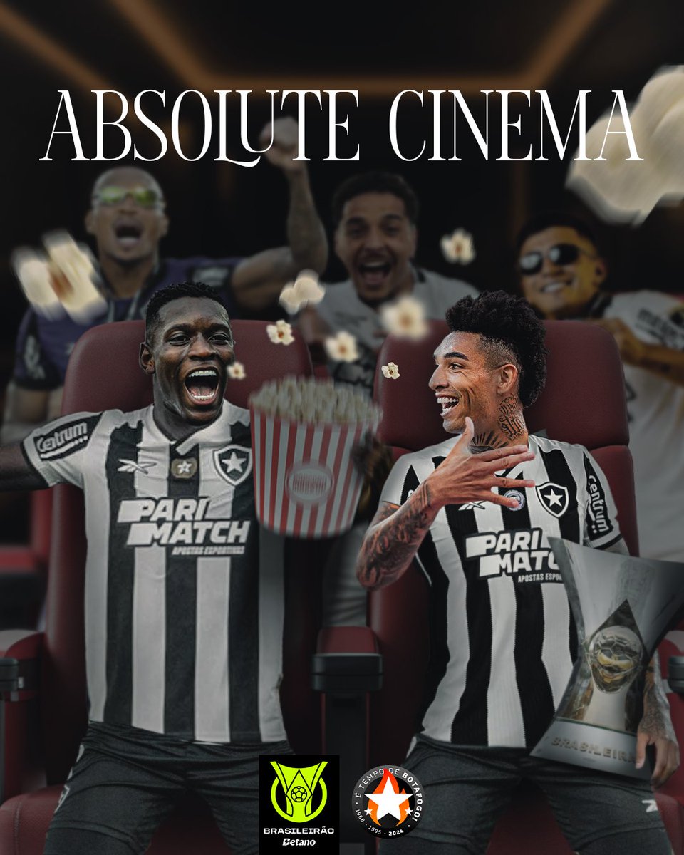 Brasileirao's tweet photo. Pipoca? Campanha de cinema. Absolute cinema!

#TempoDeBotafogo 🔥 https://t.co/67cyDAI0WW
