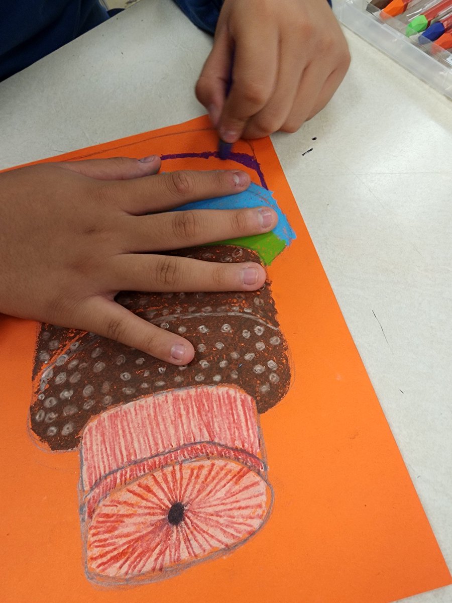 ArtALCMS's tweet photo. What kind of desserts do you eat during the holiday season?Students finishing their oil pastels Theibaud dessert drawings. https://t.co/YGoJezHYDQ