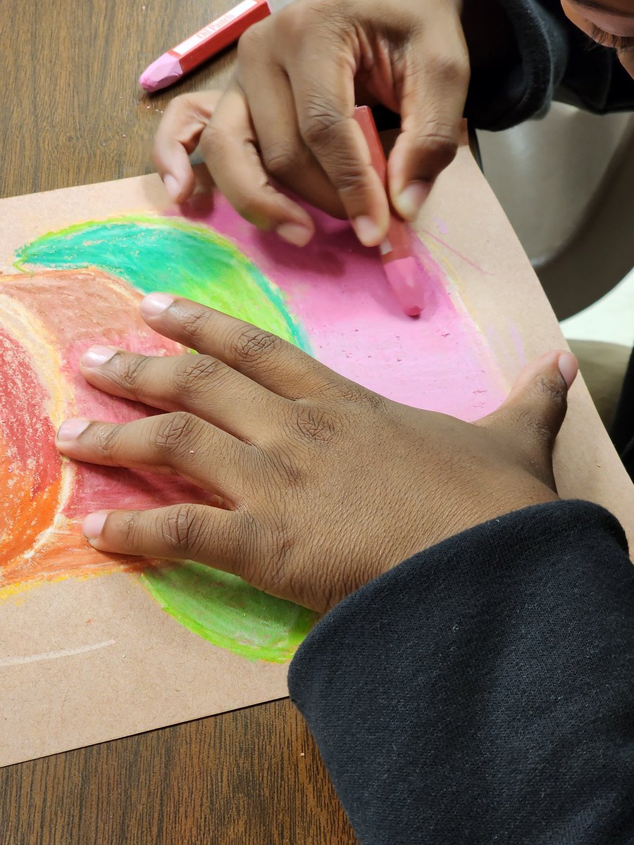 ArtALCMS's tweet photo. What kind of desserts do you eat during the holiday season?Students finishing their oil pastels Theibaud dessert drawings. https://t.co/YGoJezHYDQ