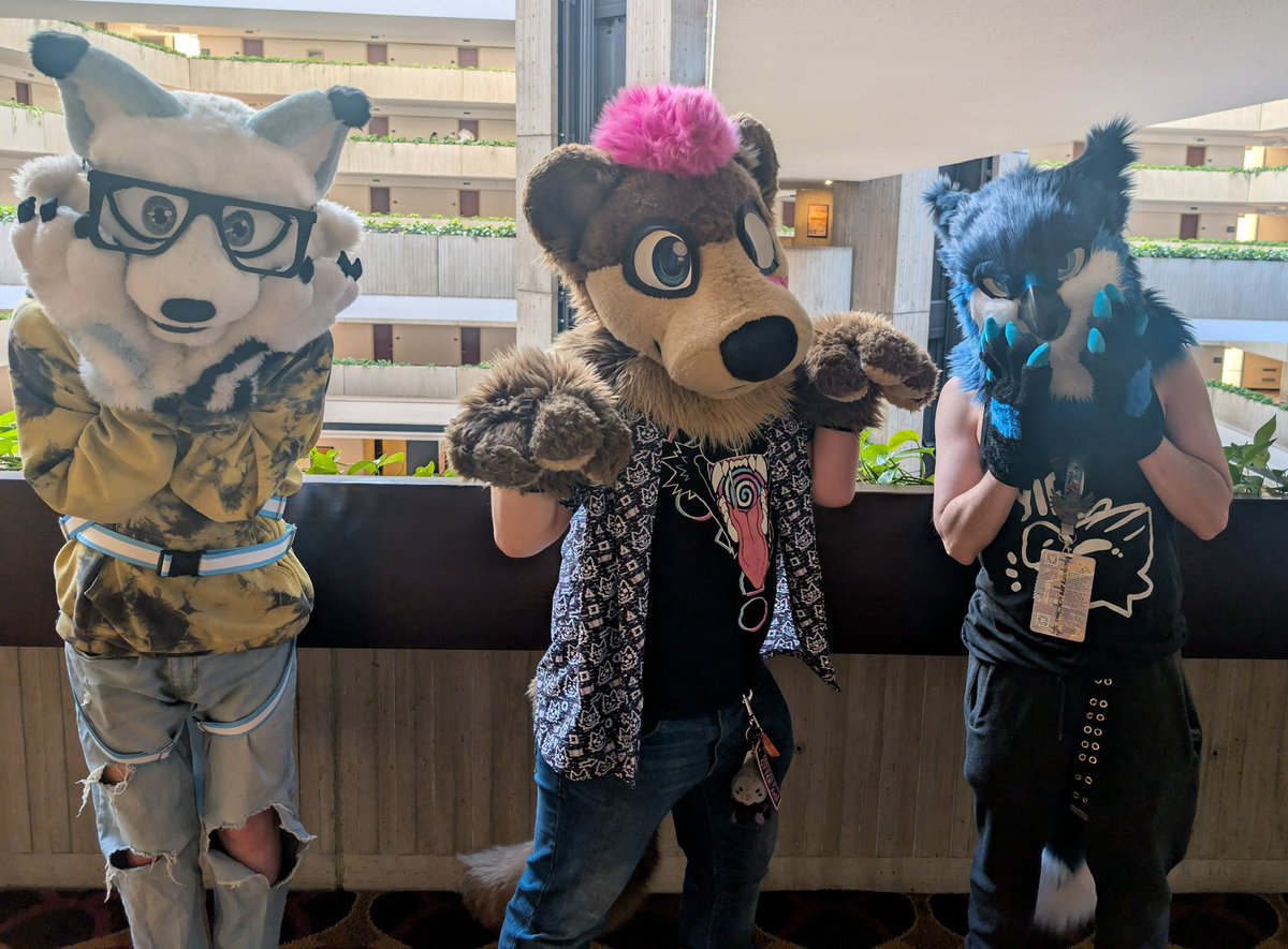 FoxHendrixx's tweet photo. Photo with the homies at #MFF2024 @Ember_Wisks @SolasBlueBirb https://t.co/IgO4nMU545