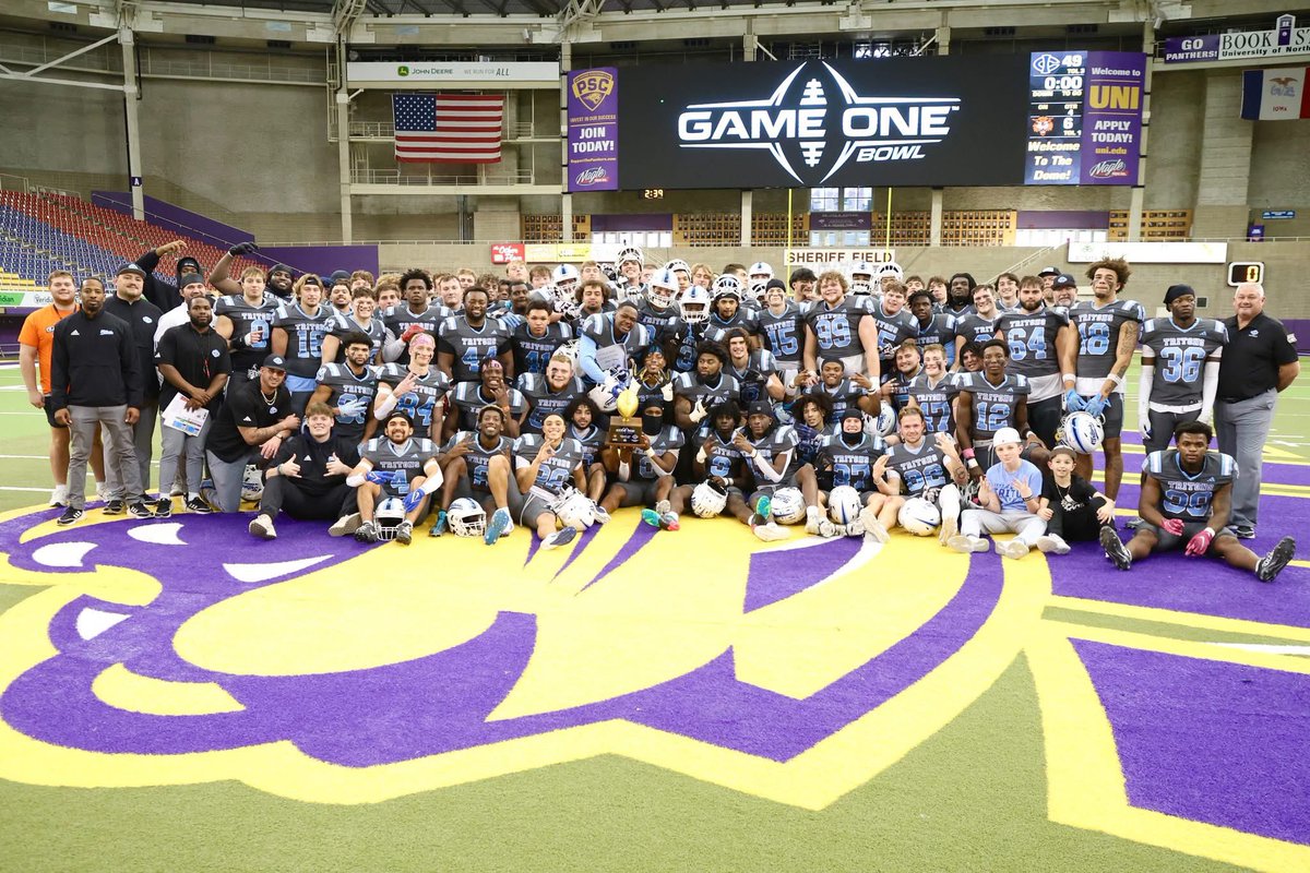 ICTritons's tweet photo. Domination! A 49-6 victory @TritonNation today (12/8) over #3 (DIII) NDSCS! Game One Bowl Champions! 🔱 #TritonNation #TritonsStandTall #TritonExperience #TheTritonWay https://t.co/aD8bnYSQ5d