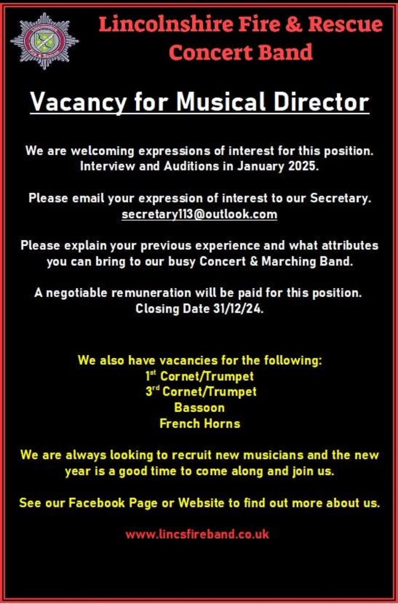 We need a new #Conductor #Musicaldirector