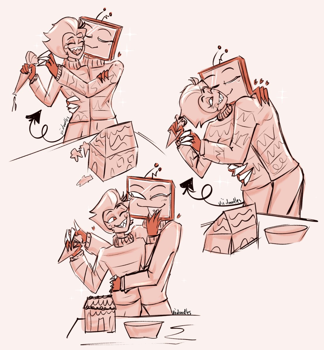 Vii_Doodles's tweet photo. #HellidaysWeek Day 5: Gingerbread house
.
#Hazbinhotel #HellidaysWeek2024 #Vox #Lucifer #StaticApple #AppleStatic https://t.co/0RWZztkpLK
