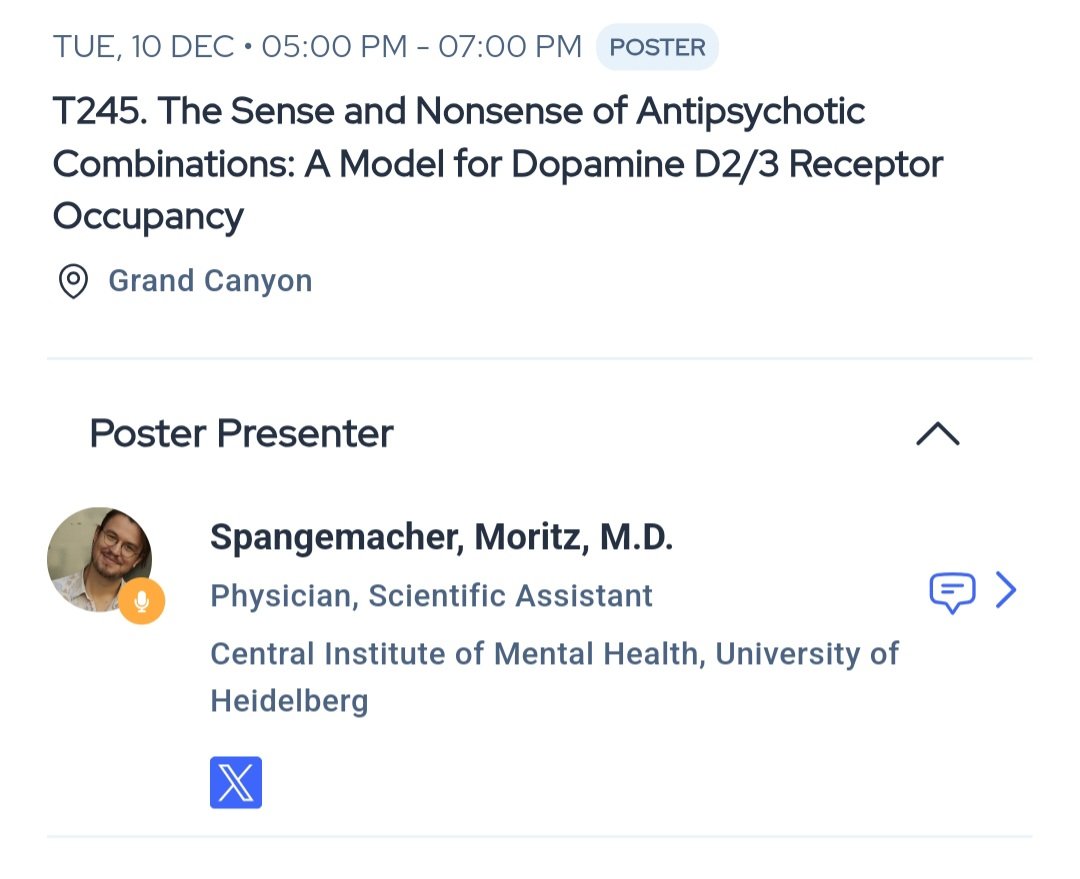 Hi #ACNP2024, this is my first time visiting and I'm so excited for the great program and diverse topics. Say hi to me or my dear friend <a href="/mertens_lj/">Lea Mertens</a> if you want to talk about psychedelic-assisted psychotherapy. 
Or come visit my poster about antipsychotic polypharmacy on tuesday