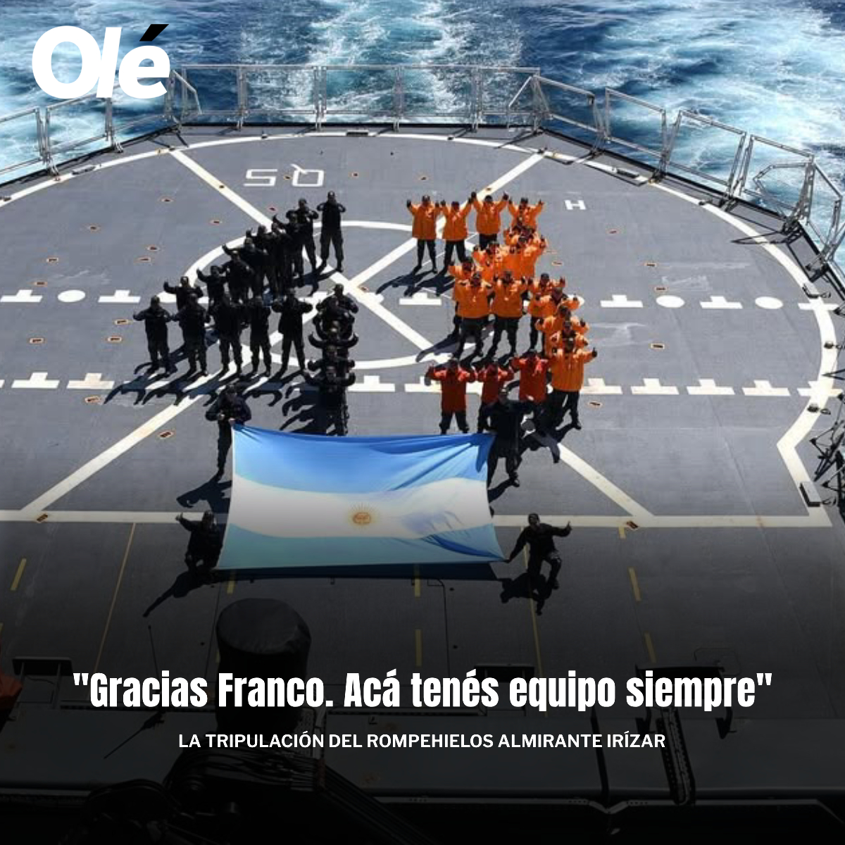 DiarioOle's tweet photo. El mensaje de la Tripulación del Rompehielos Almirante Irízar para Colapinto

💪 "Acá tenés equipo siempre" https://t.co/goexZkiN4O