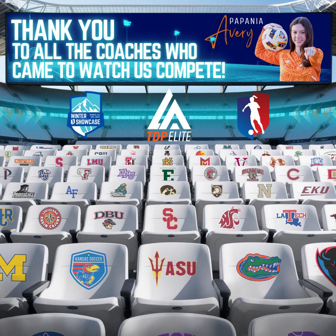That’s a wrap on the #GAWinter Showcase with <a href="/LATDPElite/">Louisiana TDP Elite</a> 08. Thank you so much to the <a href="/GAcademyLeague/">Girls Academy</a> for an amazing event and to the many coaches who came out to watch us play! 
<a href="/ImCollegeSoccer/">College Soccer Truth ™</a> <a href="/ImYouthSoccer/">ECNL/GA/Recruiting/College Soccer</a> <a href="/TheSoccerWire/">SoccerWire</a> <a href="/PrepSoccer/">Prep Soccer ⚽️</a> <a href="/TopDrawerSoccer/">TopDrawerSoccer</a>