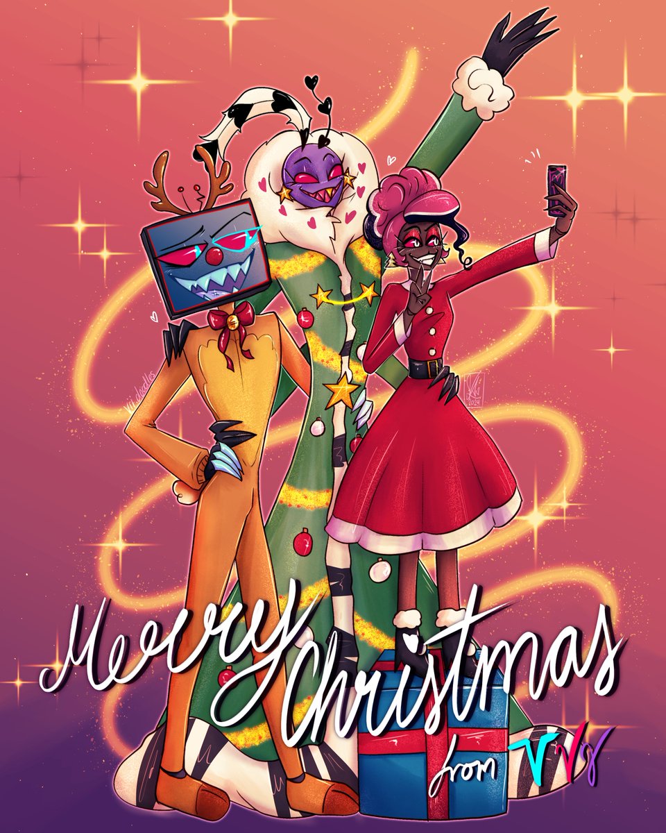 Vii_Doodles's tweet photo. #HellidaysWeek Day 7: Christmas Eve
.
#Hazbinhotel #HellidaysWeek2024 #Vox #Valentino #StaticMoth #StaticMothDoll #Velvette #TheVees https://t.co/zQ6acWv8BI