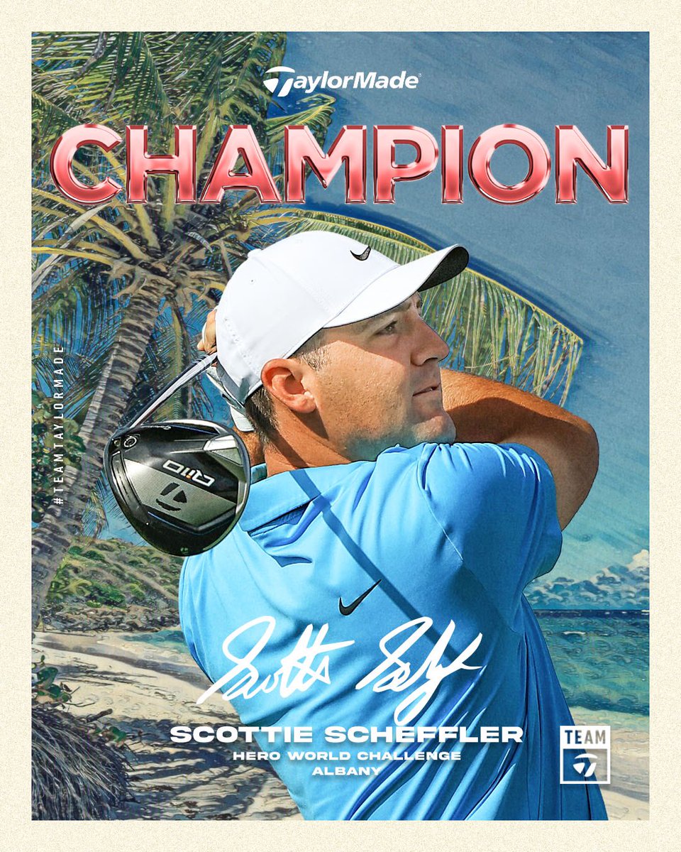 His NINTH win in 2024. 

Scottie Scheffler successfully defends his title and wins the Hero World Challenge! 

He dominated in true World No. 1 fashion from tee to green and carded a bogey-free final round 63 (-9) to secure the win. #BeyondDriven #TeamTaylorMade
