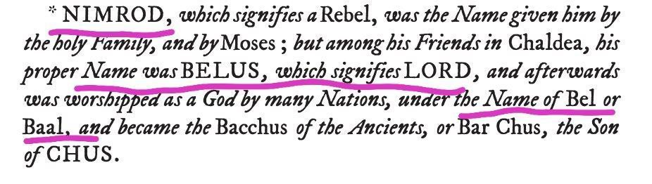 Humanbydesign3's tweet photo. From the Constitutions of the Freemasons
#Baal worship = #Nimrod worship
Baal derived from #Belus, meaning "lord". When the #Masons say "lord", they mean Baal. https://t.co/YLsjOrCWqY