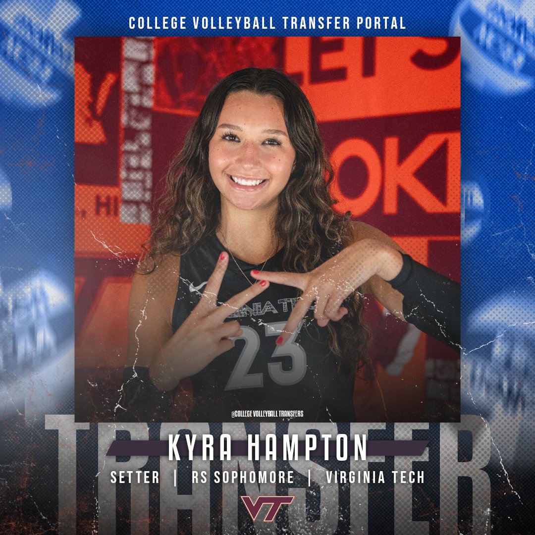 𝗜𝗻 𝗧𝗵𝗲 𝗣𝗼𝗿𝘁𝗮𝗹

✏️: Kyra Hampton
🏐: Setter
🎓: RS Sophomore
📍: Virginia Tech

#CollegeVBTransfers | #NCAAWVB