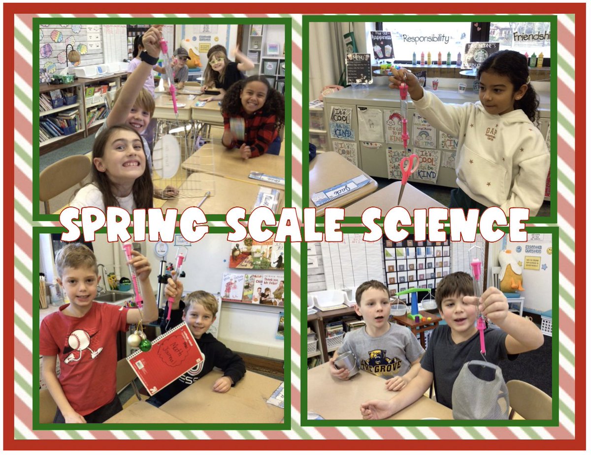 LModine's tweet photo. Having fun measuring FORCE in grams and Newtons using a spring scale in science! #dg58learns #dg58pride #ilovewhittier https://t.co/aVa72FBYb7