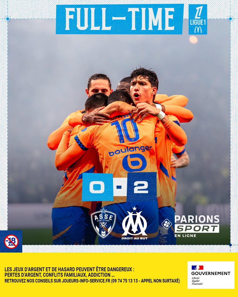 OM_Officiel's tweet photo. ⏱️ 90’ | #ASSEOM 0️⃣-2️⃣

3️⃣ 𝗣𝗢𝗜𝗡𝗧𝗦 𝗗𝗘 𝗣𝗟𝗨𝗦 ✅

Les Olympiens enchaînent une troisième victoire d’affilée après une prestation rondement menée ! 💪💙

📆 Rendez-vous dès samedi prochain pour la réception du LOSC ! https://t.co/XAcgm8kVOb