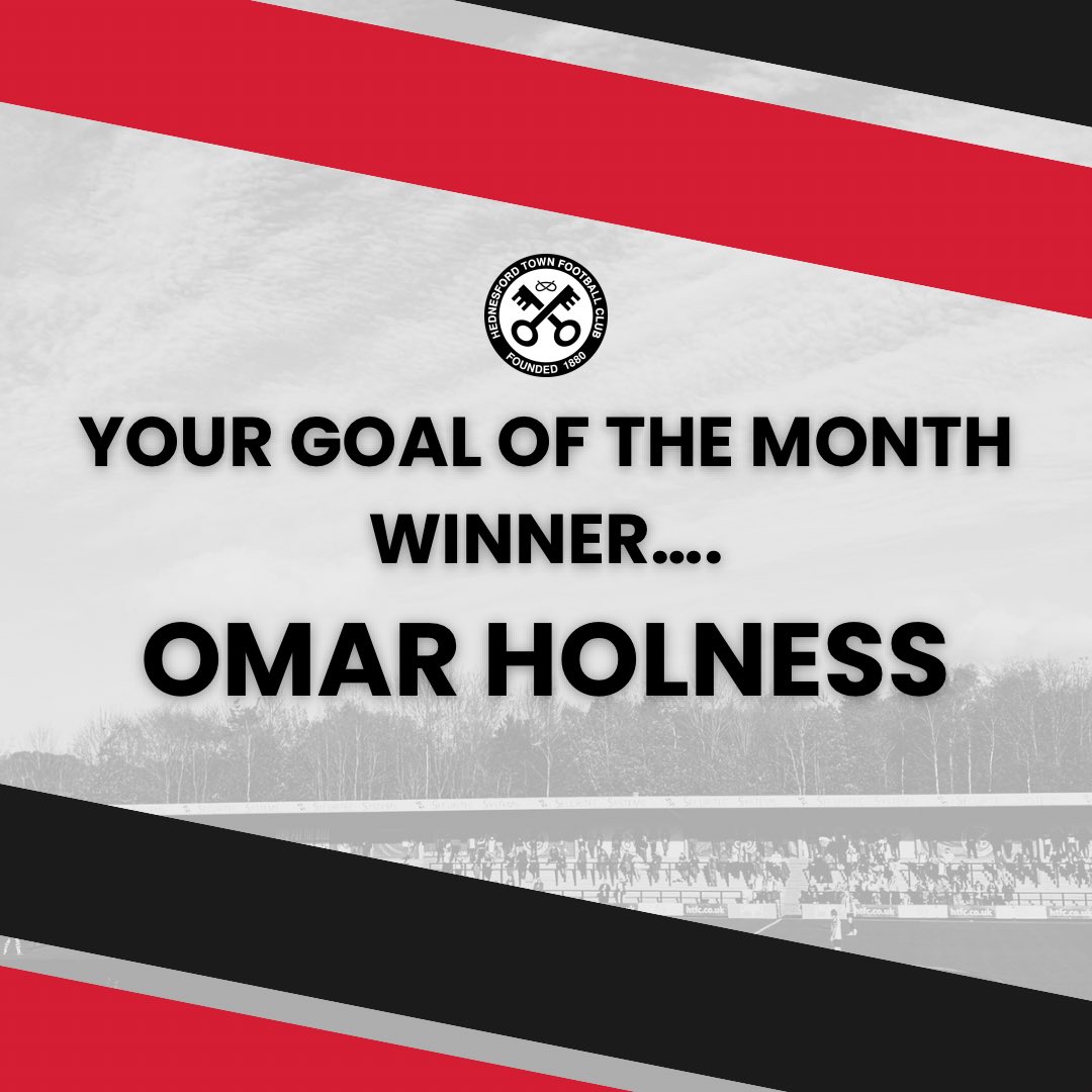 Hednesford_Town's tweet photo. Here is your Goal of the Month voted for by you; the fans…

Omar Holness’ outrageous strike in the thrilling FA cup 1st round tie against Gainsborough Trinity 😍😮‍💨

We will see you at the end of December for our next Goal of the Month competition 🤩⚽️ https://t.co/xCHrmGY7u6