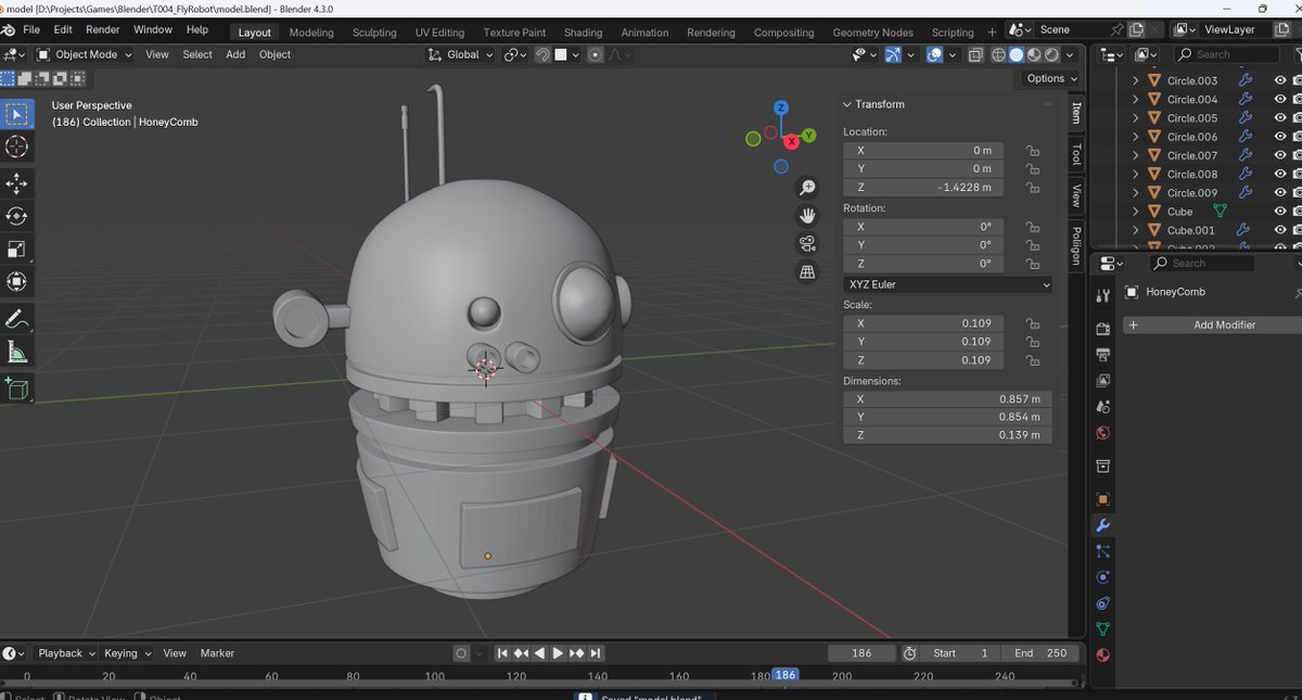 psadeghiartwork's tweet photo. I need to sleep so I can wake up early for work
But I'm still working on my new model!

It's been a long time since I've been so involved in something like this

#blender #3d #3dmodeling #Robot https://t.co/4iniU62JzB