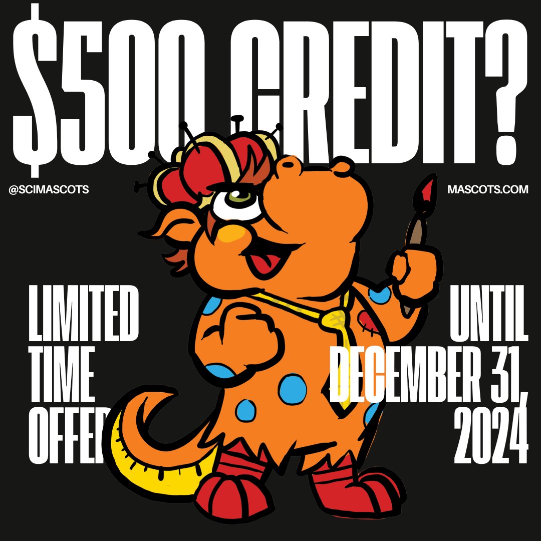 SCIMascots's tweet image. 🎉 Get $500 towards custom accessories for your mascot! Order by Dec 31, 2024, and make your mascot stand out! 🔥✨ #CustomMascots #StreetCharacters