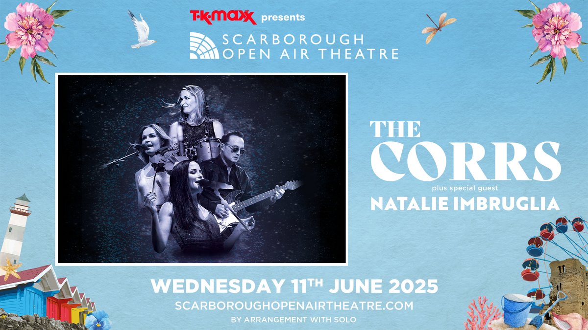 Award-winning Celtic infused pop icons <a href="/TheCorrsUK/">TheCorrs_uk</a> will bring their unforgettable live show to <a href="/TKMaxx_UK/">TK Maxx</a> presents Scarborough Open Air Theatre next Summer joined by Australian chart topper <a href="/natimbruglia/">natalie imbruglia</a> 🎶

Tickets on sale Friday 13th at 9am, find out more &amp; sign up now for
