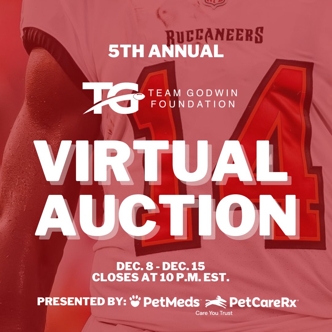 MVPetsFdn's tweet photo. Our annual virtual auction is BACK! 🏈Browse and bid on unique memorabilia and one-of-a kind experiences now by visiting: https://t.co/zKClR2wvMG

#gobucs #teamgodwin #chrisgodwin #nonprofit #athletesandcauses #auction https://t.co/djWCAFmKjM