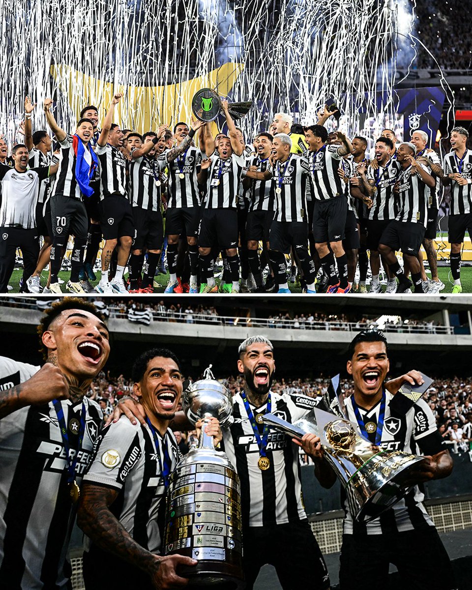 Copa Libertadores ✅
Brasileirão ✅

Botafogo celebrate a historic double 🏆🏆