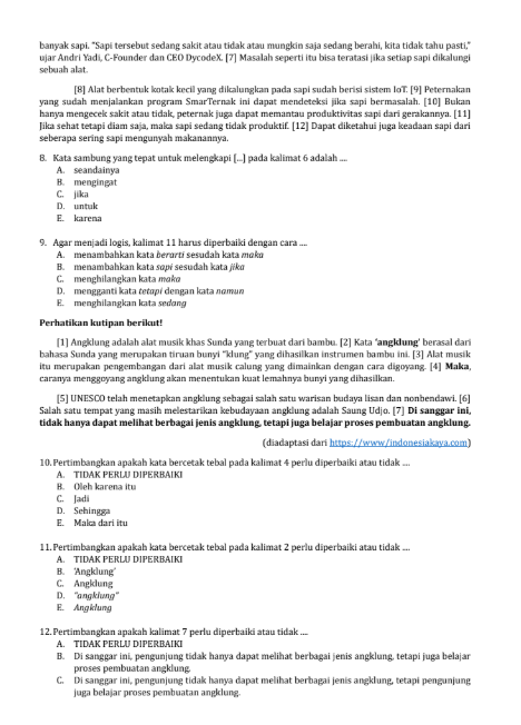 sushyiramen's tweet image. ✍️📖 Latihan PBM (Pemahaman Bacaan dan Menulis) UTBK!

Belajar mengasah kemampuan analisis teks dan menulis itu seru, lho! Yuk, tingkatkan skill dengan latihan soal PBM. Karena #UTBK2024 bukan soal siapa yang pintar, tapi siapa yang lebih siap! 💪

#studytwt