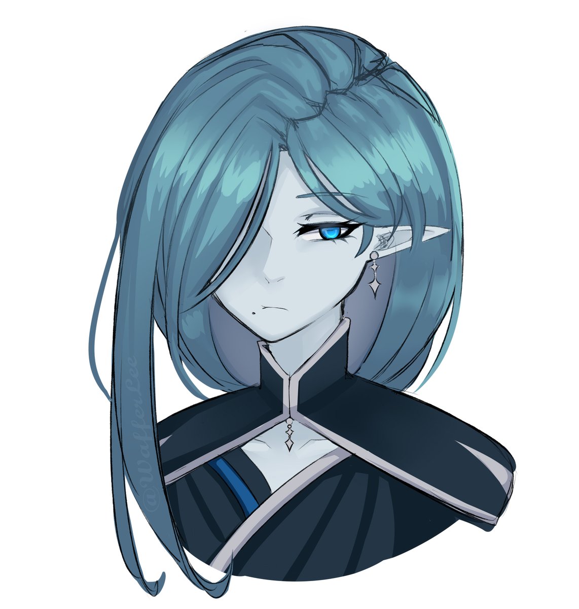 WafferLee's tweet photo. working on a winter-y oc https://t.co/3Rl0wIng05