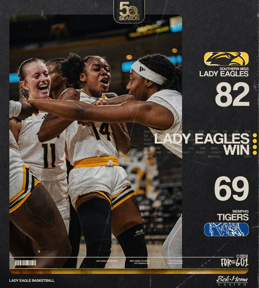 SouthernMissWBB's tweet photo. ❄️ 𝗟𝗔𝗗𝗬 𝗘𝗔𝗚𝗟𝗘𝗦 𝗪𝗜𝗡 ❄️

#McNelisStrong | #SMTTT https://t.co/yw5Z6HKYTK