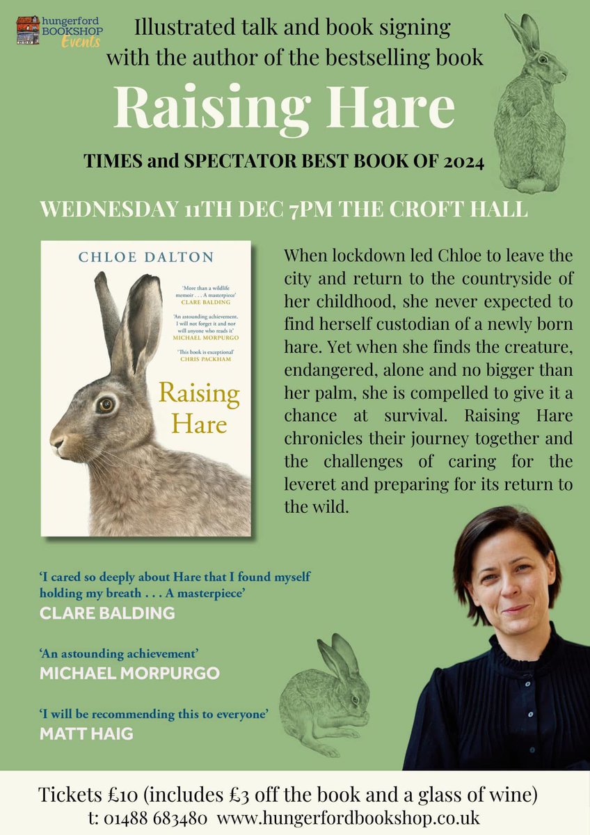 Book Vivant (@hungerfordbooks) on Twitter photo Not long now until our final author talk of the year - and what a one to end on! 🐇 Tickets to hear <a href="/chloedaltonuk/">Chloe Dalton</a> in conversation with <a href="/jojo_durrant/">Jo Durrant</a> here 👇🏻
RaisingHareHungerford.eventbrite.co.uk Not long now until our final author talk of the year - and what a one to end on! 🐇 Tickets to hear <a href="/chloedaltonuk/">Chloe Dalton</a> in conversation with <a href="/jojo_durrant/">Jo Durrant</a> here 👇🏻
RaisingHareHungerford.eventbrite.co.uk