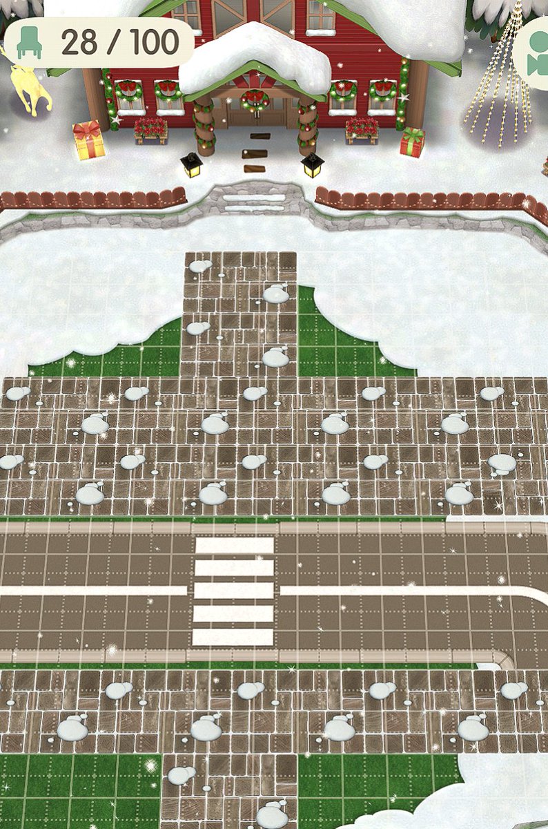pokemori_toto's tweet photo. お庭の歩道クリエイト🌳その108
『雪降る街角🎄』ポケ森版

イベント家具のみの歩道と家具を使用した冬の街角です❄

①クリスマスロッジ
②歩道を敷く
③家具を置く　
④完成です☃️

#ポケ森 #歩道クリエイト
#ポケ森コンプ #ポケ森コンプリート
 #animalcrossing #ACNH https://t.co/8AHPJkcaT3