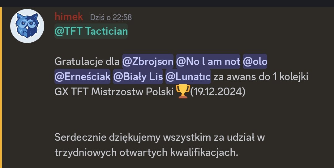 Przed chwilą poznaliśmy 6* najlepszych graczy OQ, którzy zagrają w pierwszej kolejce #GXTFT!
Są to: Zbrojson, No I am not, bzzzzzbzzzzz, Erneściak, Young Leosia i Lunatic. Gratulacje!
* - Kezman nie będzie mógł zagrać I kolejki, stąd dodatkowy kwalifikant
