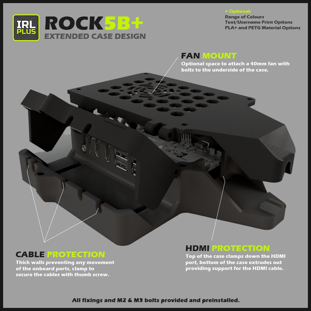 IRLPlusUK's tweet photo. 👀We have a couple of new case design options, this time for the new Rock5B+ board - one with optional HDMI port protection, the other with full secure cable clamping.  

Lots of options and colours to customise your ideal setup 👉 https://t.co/qQhpWiLJn8 https://t.co/dYNVoPIL9m