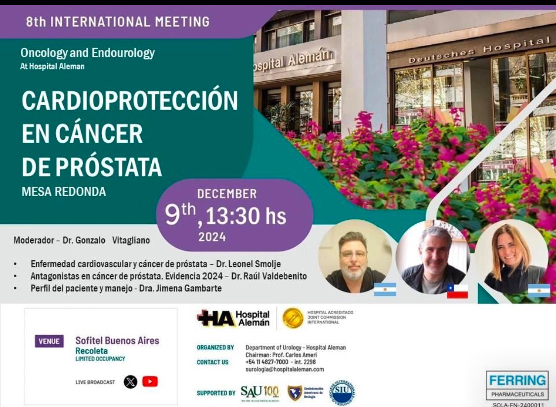 maria jimena gambarte (@gambarte_jimena) on Twitter photo MAÑANA NOS VEMOS 👋 AQUÍ ! ⬇️ como miramos a nuestros pacientes con cáncer de próstata ? Estratificación - manejo 🫶🏻 #cancerprostata <a href="/OncologiaHA/">Oncologia Hospital Aleman</a> <a href="/HAlemanBsAs/">Hospital Alemán</a> #hospitalaleman #meeting #urologia MAÑANA NOS VEMOS 👋 AQUÍ ! ⬇️ como miramos a nuestros pacientes con cáncer de próstata ? Estratificación - manejo 🫶🏻 #cancerprostata <a href="/OncologiaHA/">Oncologia Hospital Aleman</a> <a href="/HAlemanBsAs/">Hospital Alemán</a> #hospitalaleman #meeting #urologia