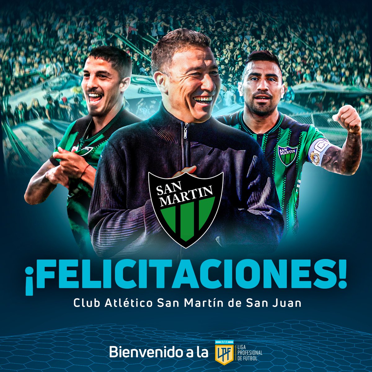 ¡EL VERDINEGRO ES DE PRIMERA! 🙌

<a href="/CASanMartinSJ/">Club Atlético San Martín</a> ganó la final del reducido de la Primera Nacional y regresó a la #LigaProfesional. 

¡Bienvenidos otra vez! 🟢⚫️