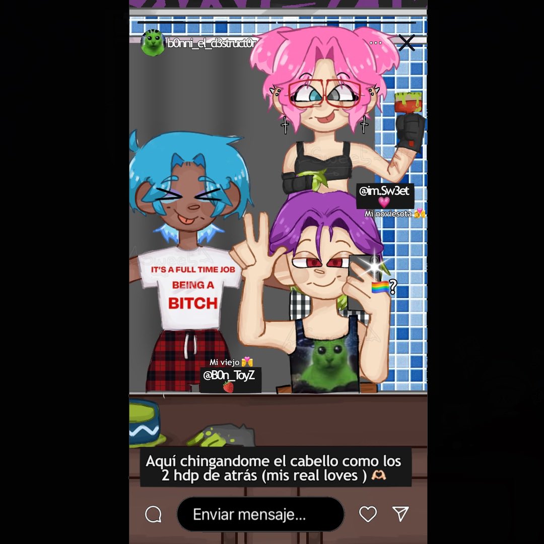 Sw3et_boidraws's tweet photo. Raaaah no acabe el #BXBWEEK24 pero ,gracias a qn apoyo , los amo mucho🫶🏻
Dejó un Dibujito d mi fokin selfShip de el Bon , Bonnie y Sweet (YoMeramiOc) , los amo muchote todos geis poliamorosos 🗣️💥🏳️🌈
— vía InstaStorys de Bonnie JSKSJSK👾
#FHSREMAKE #FHSRE #fnafhsoc https://t.co/D3W0oJgfis