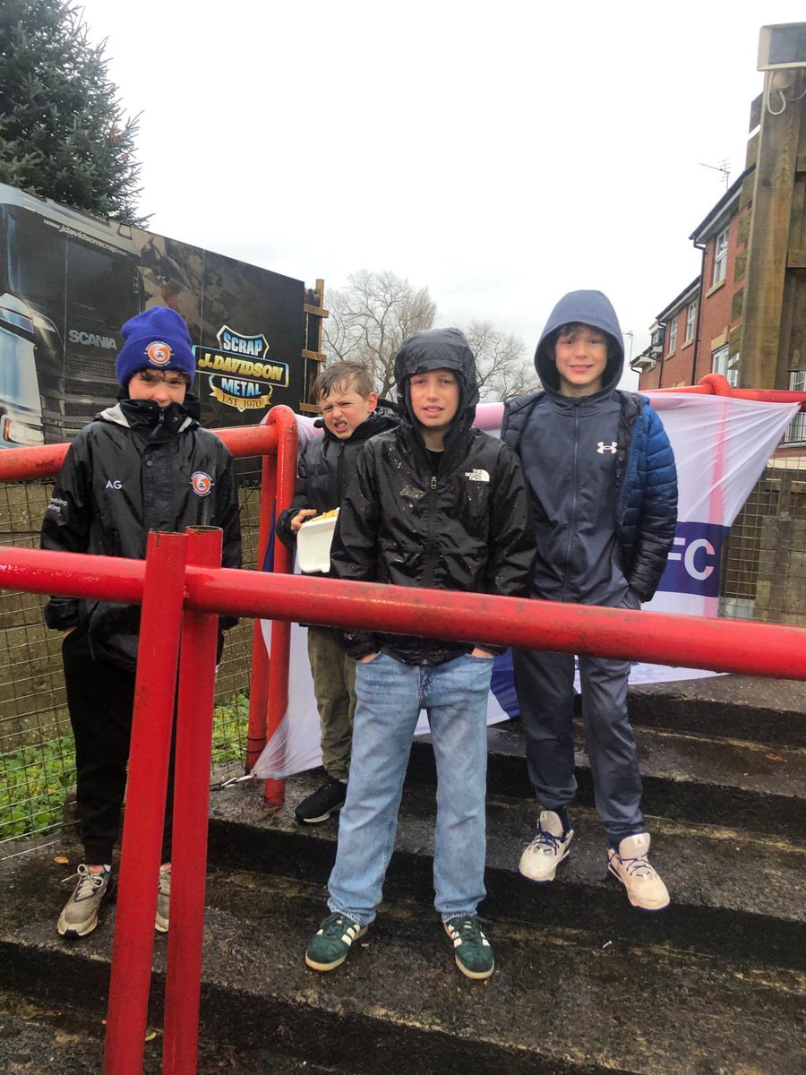 TimMedwell's tweet photo. @domwest74 This was the away end with my boys before ko, great game proper footy, teaching kids resilience 😂 https://t.co/u1vmy8cesL