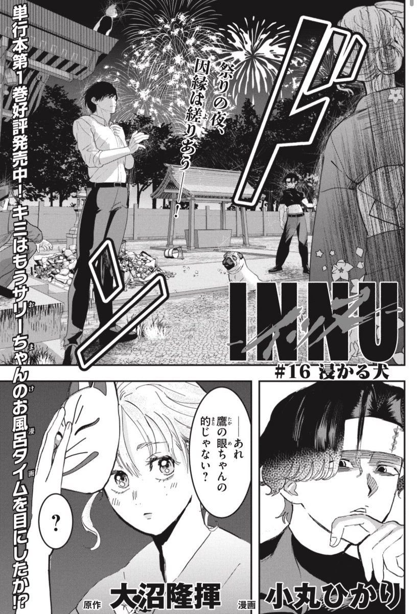 ヤンマガにて最新16話載ってます!イッヌVSネッコ…!? お祭り騒ぎの大乱闘回です💥   
寒くなってきましたのでみなさまお身体を温めてお過ごしください 