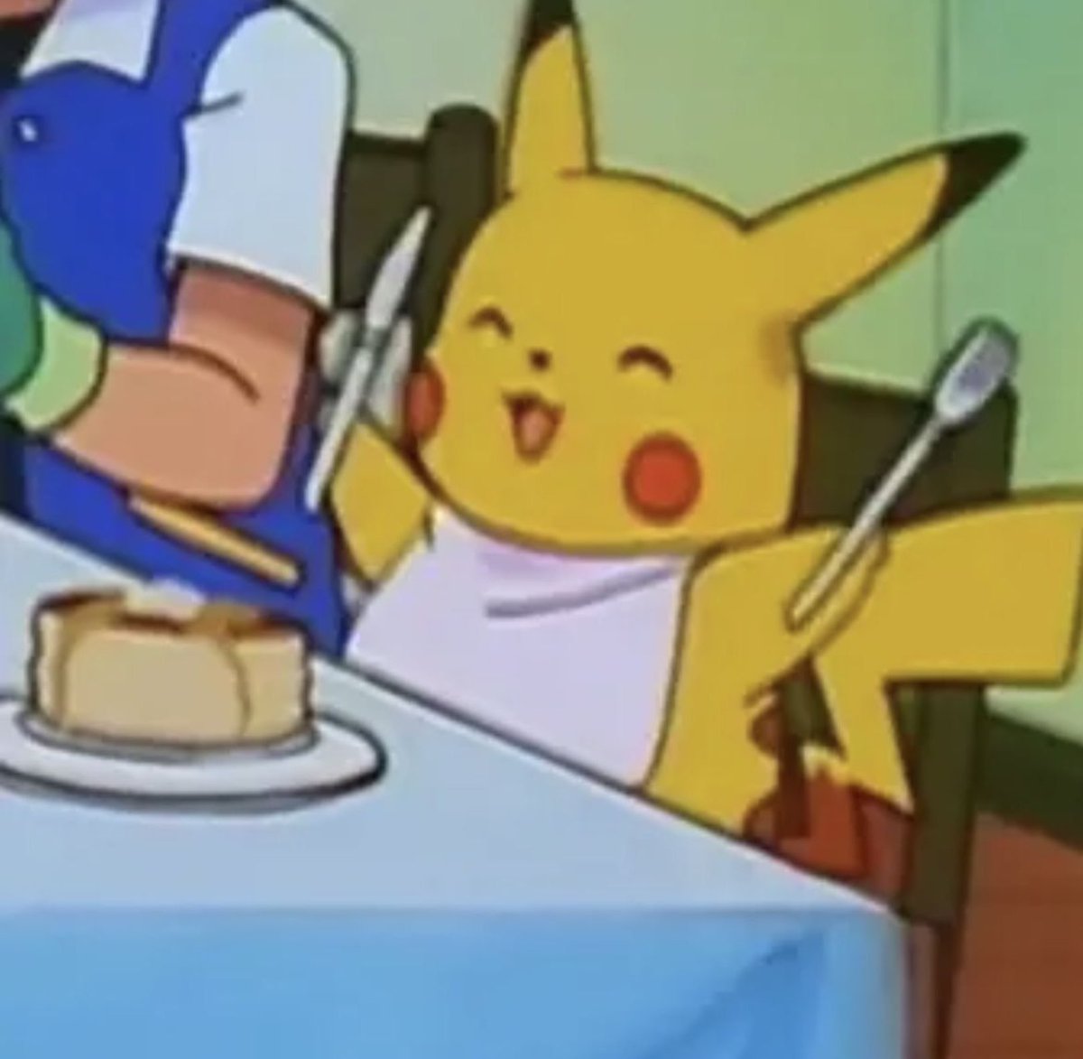 PkmnShitpost's tweet photo. Pikachu loves pancakes https://t.co/cWW6SkMm0x
