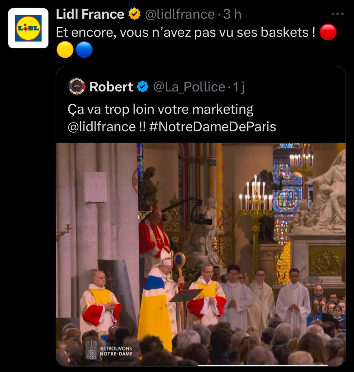 Quand <a href="/lidlfrance/">Lidl France</a> tue le game ! 🤣
#NotreDameDeParis