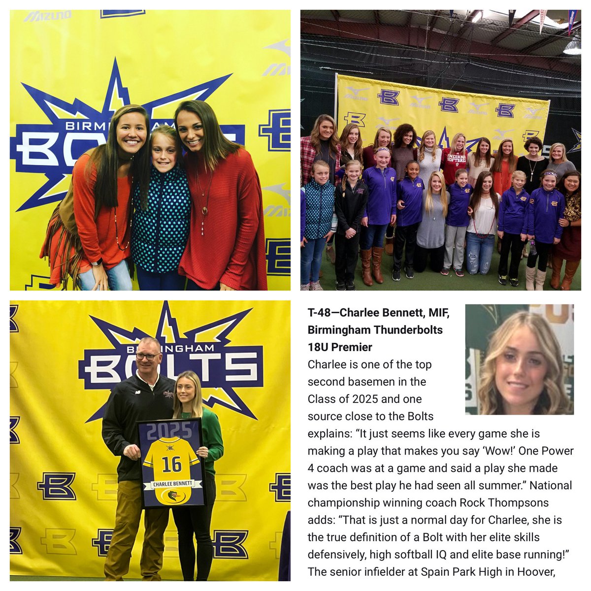 From my 1st Bolts Celebration 8 years ago until my Senior Celebration today! So extremely grateful for this organization and all it means to me💜💛#8years #chasingadream #BHMboltsmade #onemoresummer #classof2025 <a href="/thunderbolts18p/">Birmingham Thunderbolts 18 Premier Team</a> <a href="/UAB_SB/">UAB Softball</a> <a href="/spainparksb/">Spain Park Softball 6A</a>