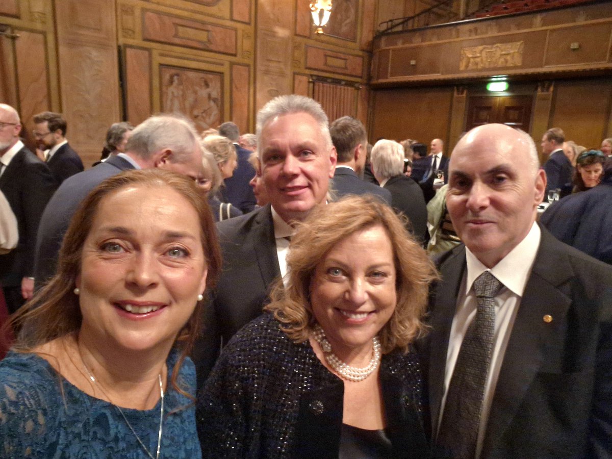 AmbAdrienMuller's tweet photo. Great honour to be part of the @NobelPrize festives and Nobel Concert tonight as doyenne of the Diplomatic Corps in Sweden. On the photos w Chairman and CEO of the @Nobelfoundation and w Nobel laureate Drew Weismann who got the Prize last year shared with the Katalin Karikó. https://t.co/FGGZ68pUvi