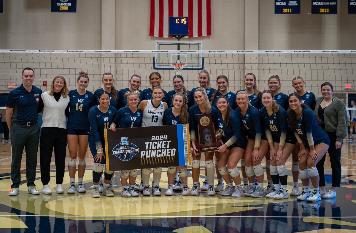 WU_Bulldogs's tweet photo. 🏆 REGION CHAMPS 🏆

@WingateVB is the Region Champion for the 7th time program history!! 

The ‘Dogs are off to South Dakota for the National Quarterfinals

#OneDog https://t.co/wcGDhtMcKZ