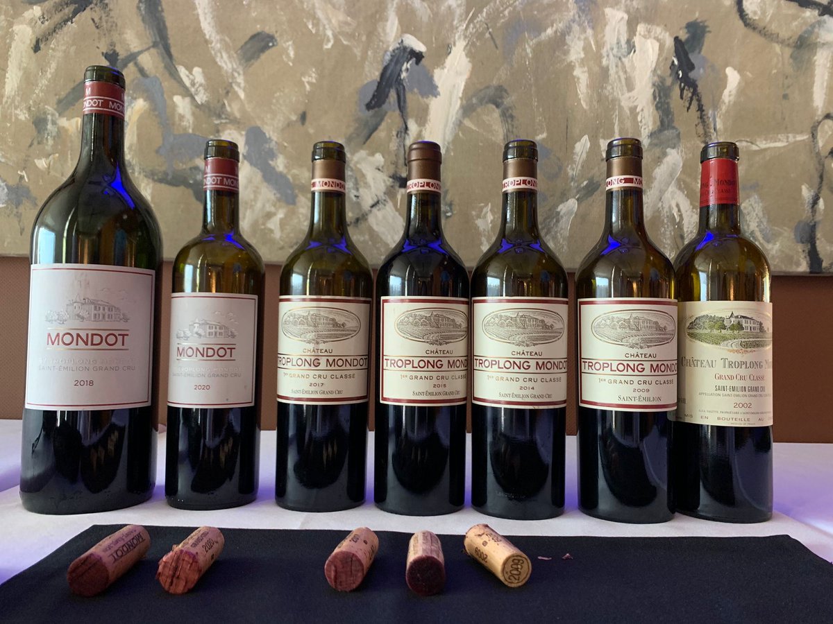 WineFoodChill's tweet photo. It was great to see the wines of Troplong Mondot and the evolution in style over the last 20 years. Moving to a higher alcohol and heavily oaked style from 2009 to a more structured style with less new oak from 2018, under new ownership. 

Which style is your preference?

#Bordeaux #Winelovers